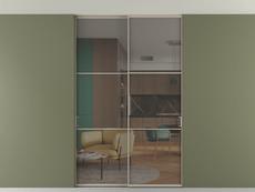 Перегородка Формато внутри проёма скрытое крепление в потолок 2 створки