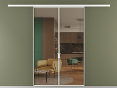 Перегородка Формато вдоль стены 2 створки