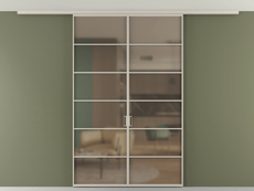 Перегородка Формато вдоль стены на потолок 2 створки