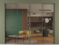 Перегородка Formato внутри проёма 4 створки