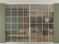 Перегородка Формато внутри проёма скрытое крепление в потолок 4 створки