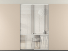 Перегородка Мозаик внутри проёма скрытое крепление в потолок 2 створки