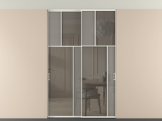 Перегородка Mosaic внутри проёма скрытое крепление в потолок 2 створки