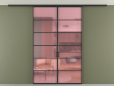 Перегородка Формато вдоль стены на потолок 2 створки