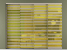 Перегородка Формато внутри проёма 4 створки с синхронным механизмом