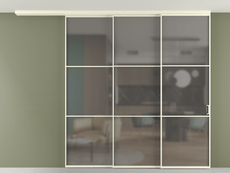 Перегородка Формато вдоль стены на потолок 3 створки с синхронным механизмом