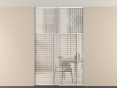 Перегородка Мозаик внутри проёма скрытое крепление в потолок 2 створки