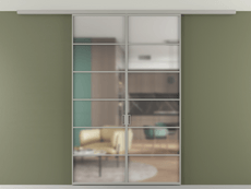 Перегородка Формато вдоль стены на потолок 2 створки