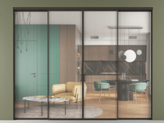 Перегородка Формато внутри проёма 4 створки