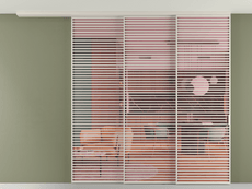 Перегородка Formato вдоль стены на потолок 3 створки с синхронным механизмом