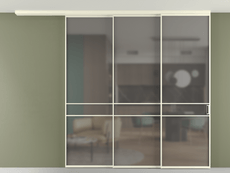 Перегородка Формато вдоль стены на потолок 3 створки с синхронным механизмом