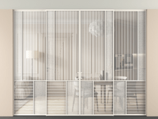 Перегородка Мозаик внутри проёма скрытое крепление в потолок 4 створки