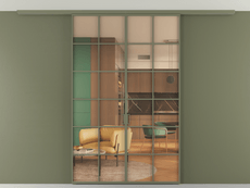 Перегородка Formato вдоль стены на потолок 2 створки