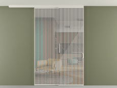 Перегородка Формато вдоль стены на потолок 2 створки с синхронным механизмом