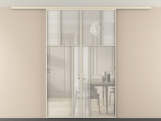 Перегородка Мозаик вдоль стены на потолок 2 створки