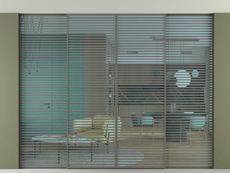 Перегородка Formato внутри проёма скрытое крепление в потолок 4 створки