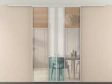 Перегородка Мозаик вдоль стены на потолок 2 створки