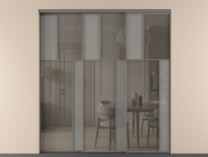 Перегородка Мозаик внутри проёма 3 створки с синхронным механизмом