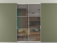 Перегородка Formato внутри проёма скрытое крепление в потолок 2 створки