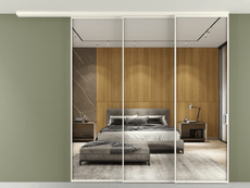 Перегородка Формато вдоль стены на потолок 3 створки с синхронным механизмом