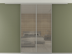 Перегородка Formato вдоль стены на потолок 2 створки