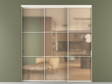 Перегородка Формато внутри проёма 3 створки с синхронным механизмом