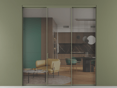 Перегородка Formato внутри проёма 3 створки