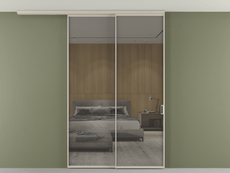 Перегородка Formato вдоль стены на потолок 2 створки с синхронным механизмом