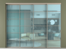 Перегородка Формато внутри проёма 4 створки с синхронным механизмом