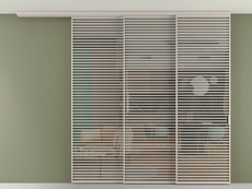 Перегородка Формато вдоль стены на потолок 3 створки с синхронным механизмом