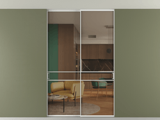 Перегородка Формато внутри проёма скрытое крепление в потолок 2 створки