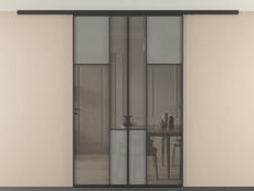 Перегородка Mosaic вдоль стены на потолок 2 створки