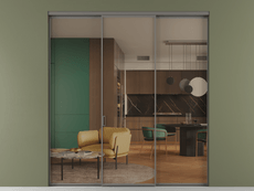 Перегородка Formato внутри проёма 3 створки