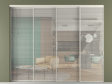 Перегородка Формато внутри проёма 4 створки с синхронным механизмом