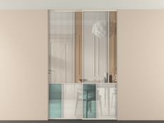 Перегородка Mosaic внутри проёма двустворчатая со скрытым креплением в потолок