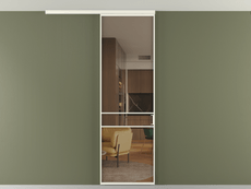 Перегородка Formato вдоль стены на потолок 1 створка