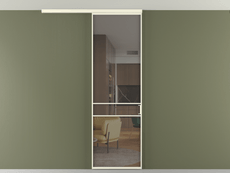 Перегородка Формато вдоль стены на потолок 1 створка