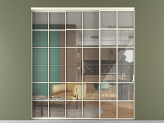 Перегородка Формато внутри проёма 3 створки с синхронным механизмом