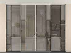 Перегородка Мозаик внутри проёма скрытое крепление в потолок 4 створки