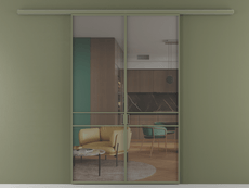 Перегородка Формато вдоль стены 2 створки