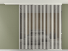 Перегородка Formato вдоль стены на потолок 3 створки с синхронным механизмом