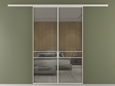 Перегородка Формато вдоль стены 2 створки