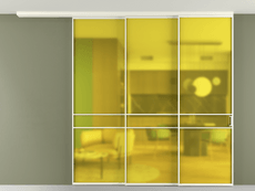 Перегородка Формато вдоль стены на потолок 3 створки с синхронным механизмом