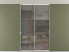 Перегородка Формато внутри проёма скрытое крепление в потолок 2 створки