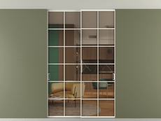 Перегородка Формато внутри проёма скрытое крепление в потолок 2 створки