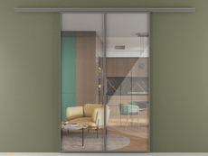 Перегородка Формато вдоль стены 2 створки