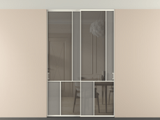 Перегородка Мозаик внутри проёма скрытое крепление в потолок 2 створки