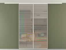 Перегородка Formato вдоль стены на потолок 2 створки