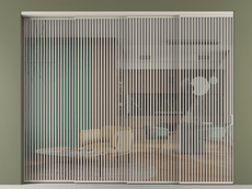 Перегородка Formato внутри проёма 4 створки с синхронным механизмом