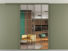 Перегородка Formato вдоль стены на потолок 2 створки с синхронным механизмом